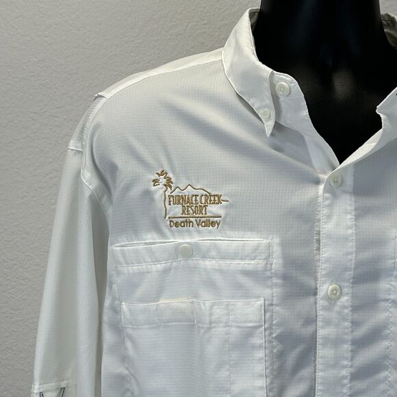 Columbia PFG Furnace Creek Resort Button Up Shirt Mens Large Death Valley White - Picture 7 of 13